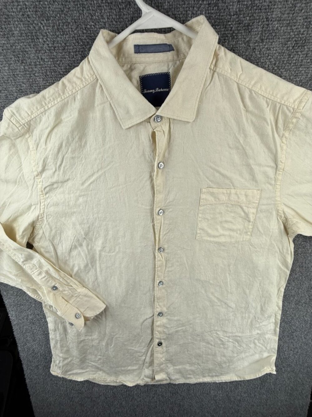 Tommy Bahama Button Up Shirt Men Long Sleeve Yellow XL All Cotton Woven Adult
